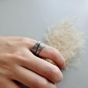 Silver Feather Ring, Thai Karen Hill Tribe Silver, Thailand Handmade Ring, Ethically Crafted, Silver Jewelry for Women, Women Silver