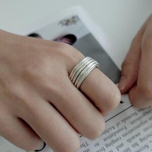 Textured Silver Band Ring - Handcrafted from Thailand - Ethical Jewelry Gift, Thai Silver Karen Hill Tribe Jewlery