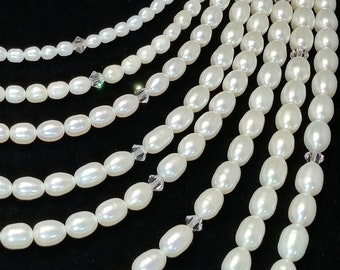 Lucia Genuine Affordable PEARLS Authentic White Pearls accented with Swarovski Crystals.
