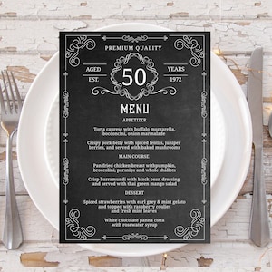 Editable Birthday Menu, Aged To Perfection, The Man The Myth The Legend, Menu Card, Printable Menu Template, DIY, Instant Download