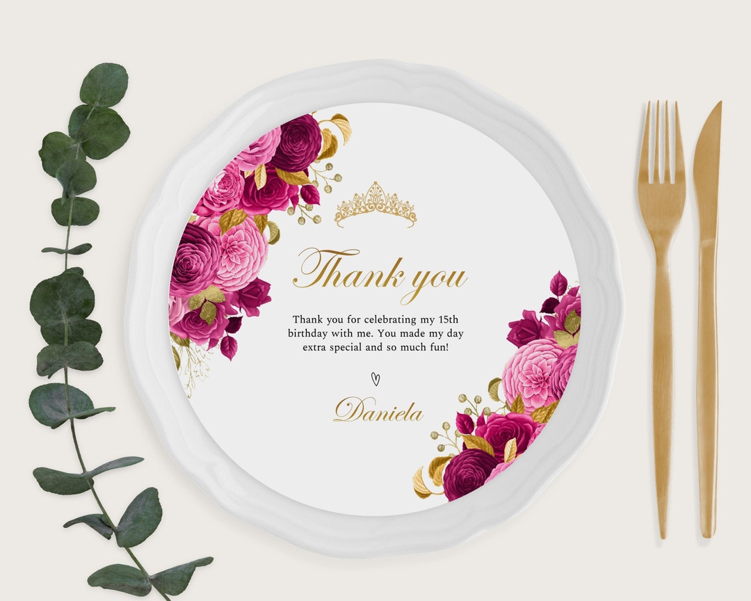 Hot Pink Charger Plate Insert Floral Quince Anos Charger Etsy