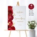 Red and Gold Floral Welcome Sign, Birthday Welcome Poster, Surprise ...