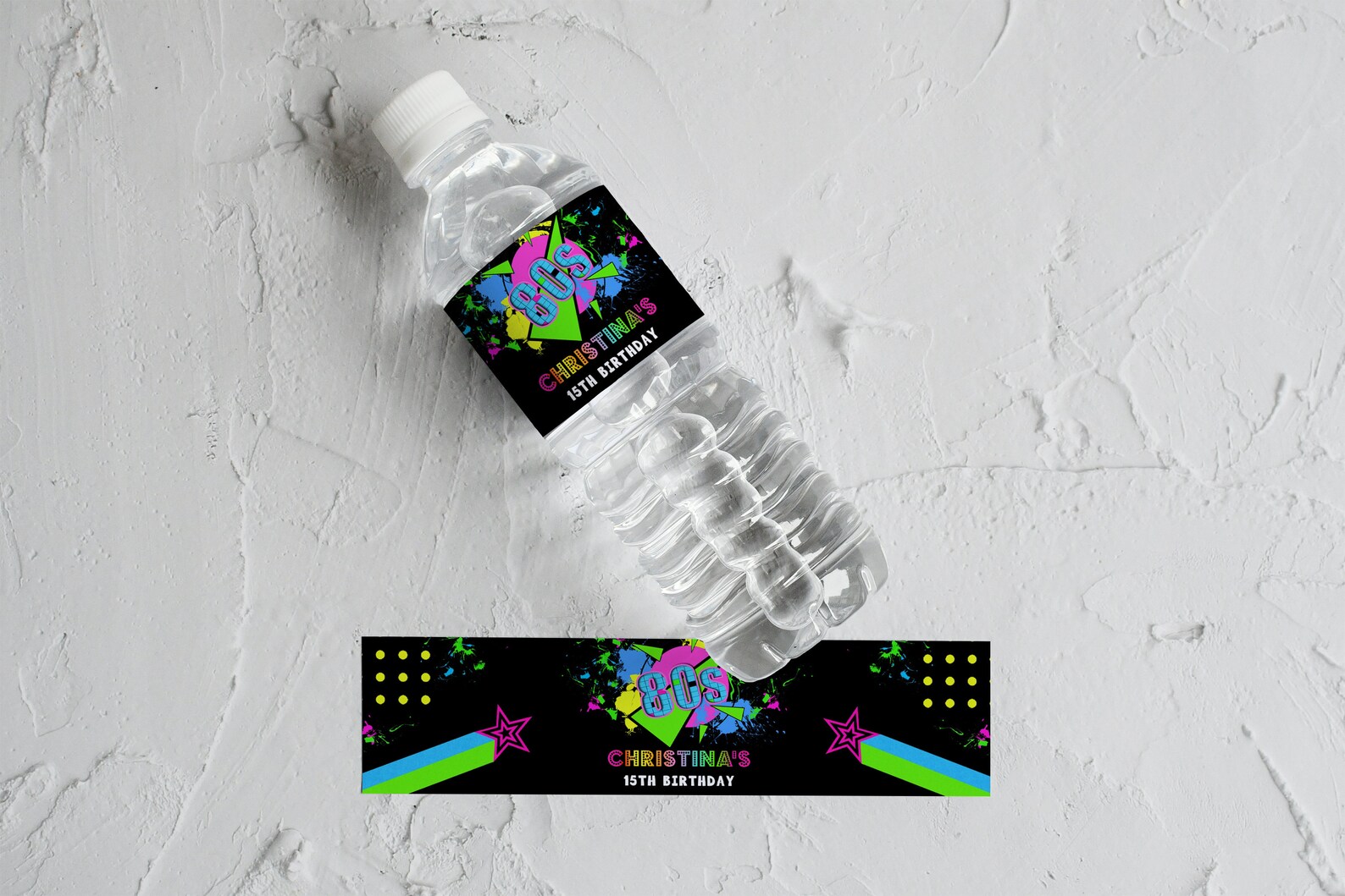 80s Water Bottle Label 80s Theme 80s Water Bottle Template - Etsy