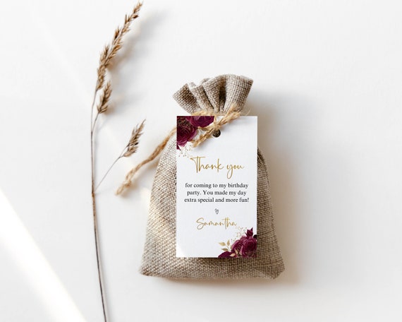 Darling Souvenir – 100 Etichette Personalizzate Rosse Per Bomboniere Matrimonio – 7x4,5 Cm – Thank You Tag - 4