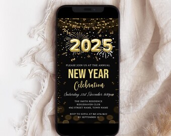 大晦日の電子招待状、新年パーティー招待状、大晦日のテキスト