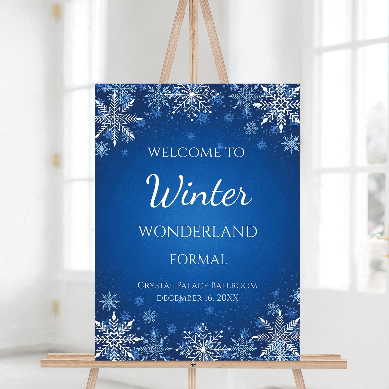 Editable Winter Wonderland Welcome Sign, Snowflakes Welcome Sign ...