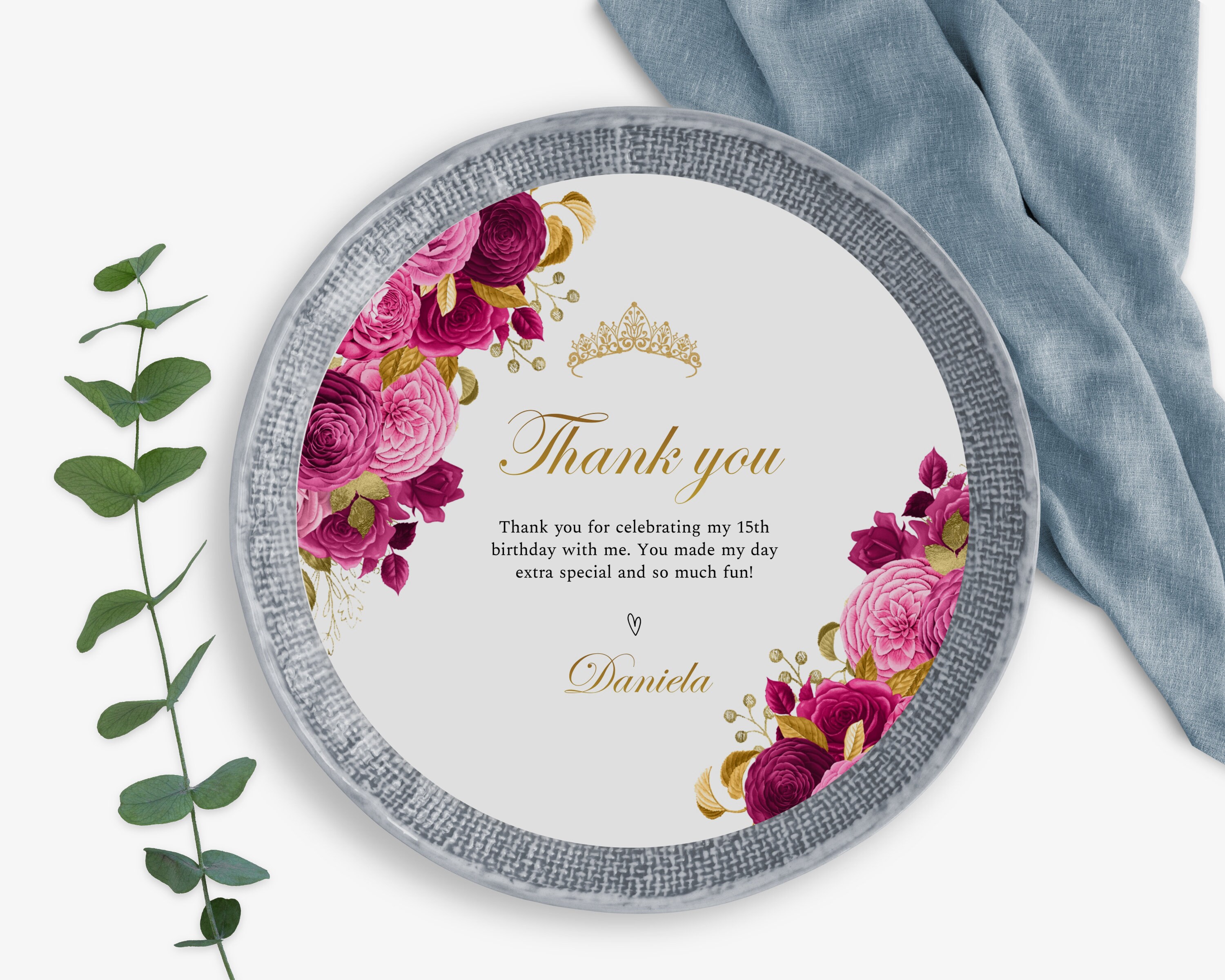 Hot Pink Charger Plate Insert Floral Quince Anos Charger Etsy