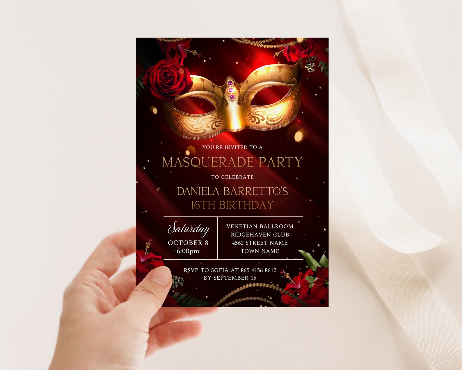 Masquerade Birthday Party Invitation Masquerade Invitation Etsy