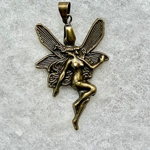 Dancing Fairy Vintage Copper Charm Pendant on