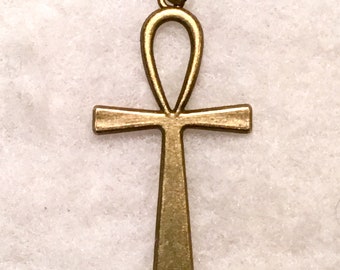 Ankh Cross- vintage bronze pendant/ charm.