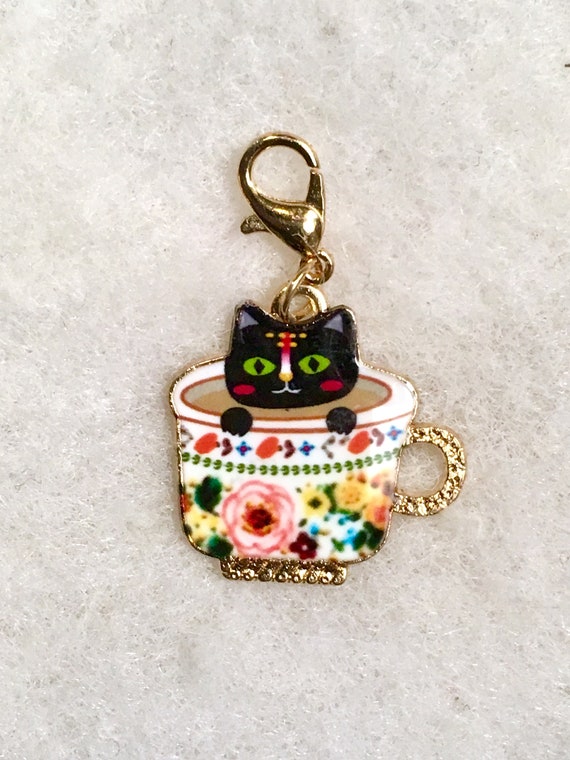 Tea Art Cat Enamel Charm Tea Art Cat Enamel Charm
