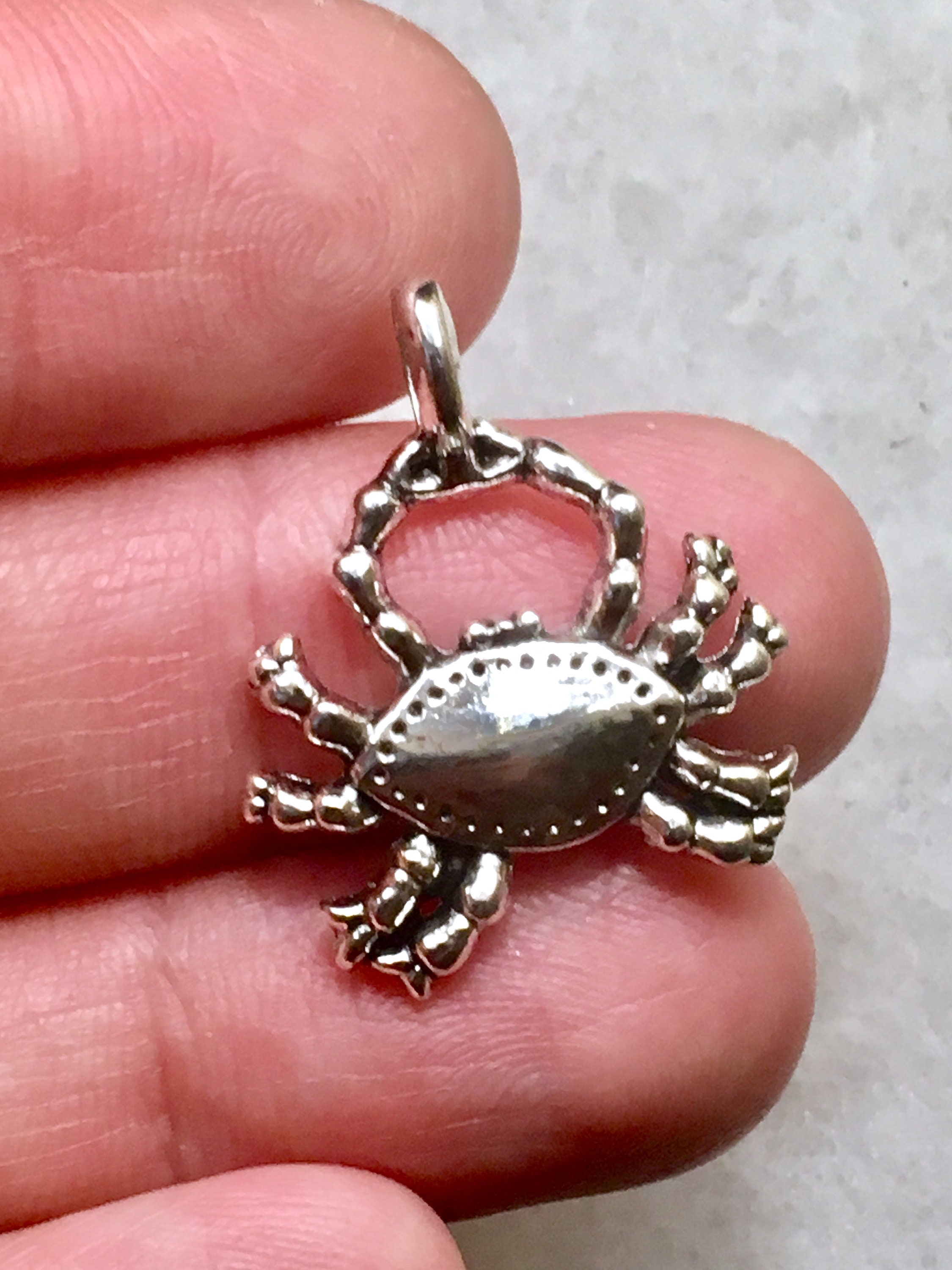 Crab Vintage Silver Plated Pendant. Etsy UK