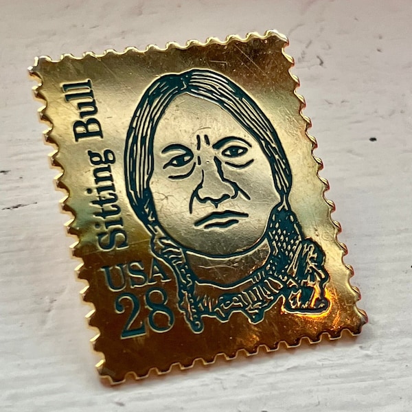 Sitting Bull USA post - épingle en émail vintage.