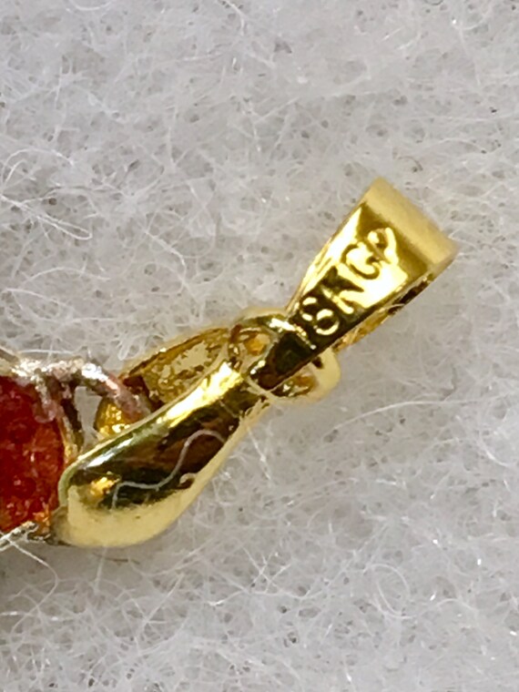 Miniature ladybug - 18k gold plated vintage ename… - image 3