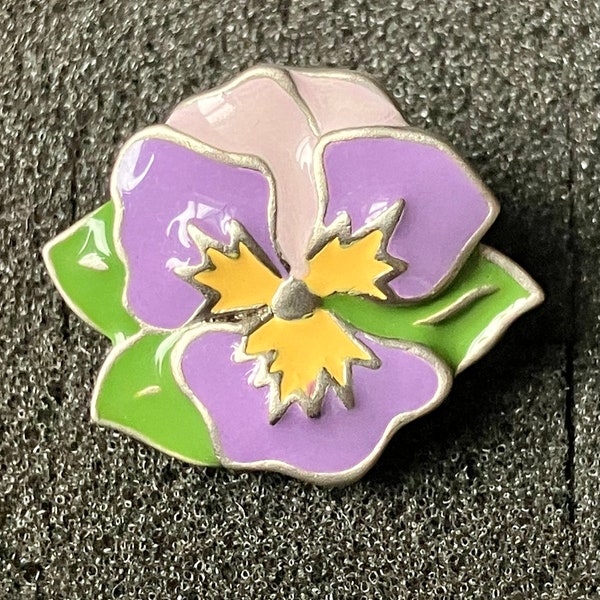 Pansy flower - vintage jewellery pin.