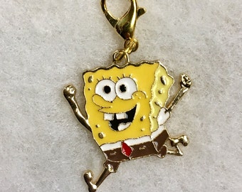 Famous sponge - vintage charm on 18K gold plated lobster clasp