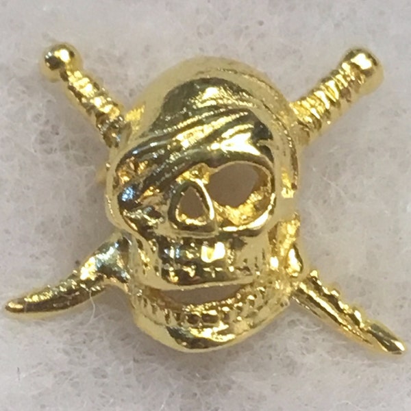Pirate scull - 10k gold plated jewellery charm