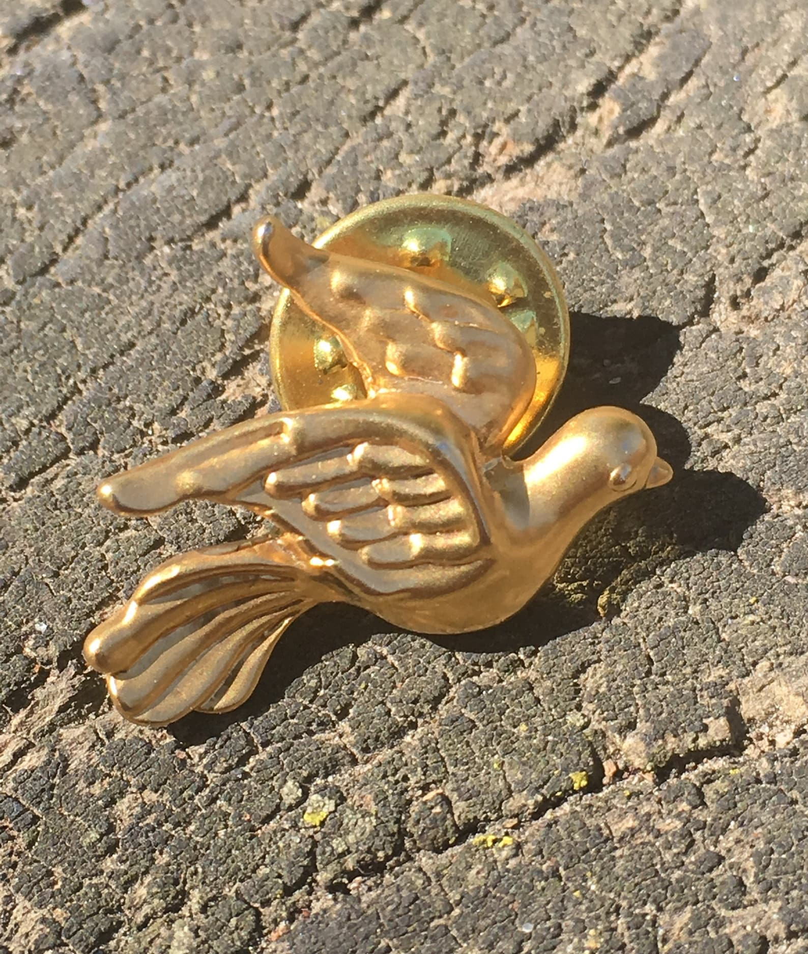 Miniature Golden Dove lapel pin Etsy