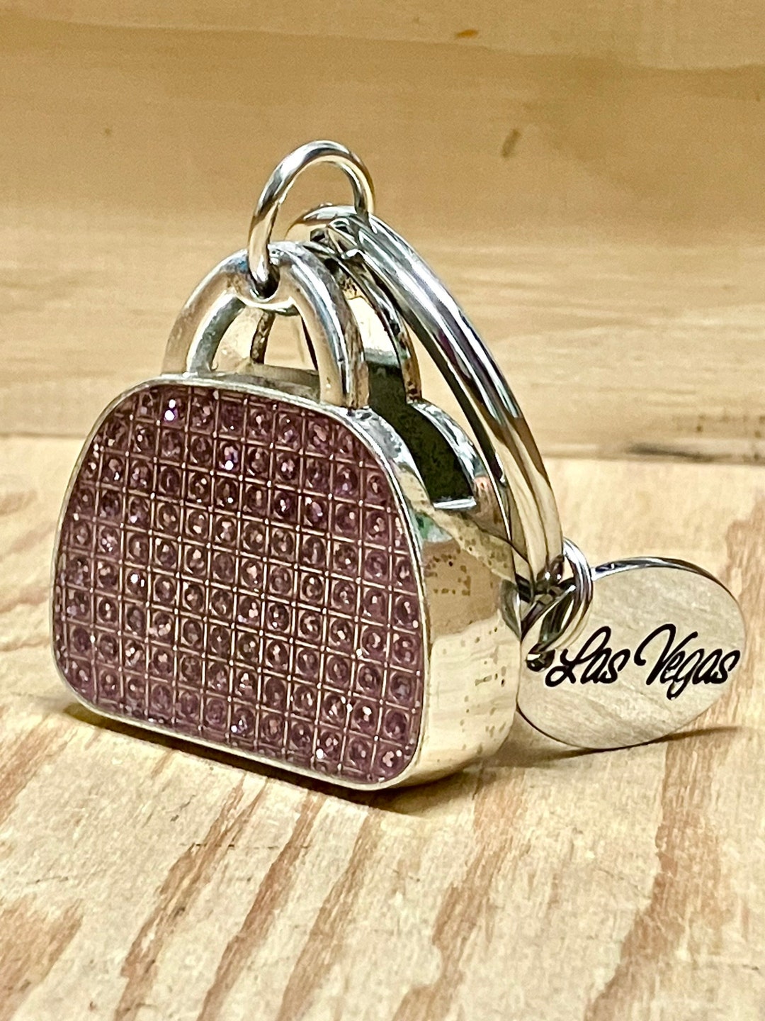 Purse Las Vegas Large Enamel Vintage Charm on Keychain. Etsy