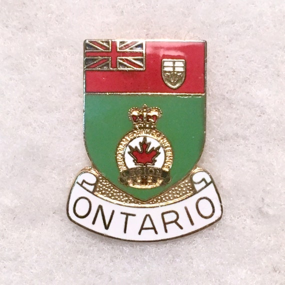 Royal Canadian Legion Ontario vintage enamel pin Gem