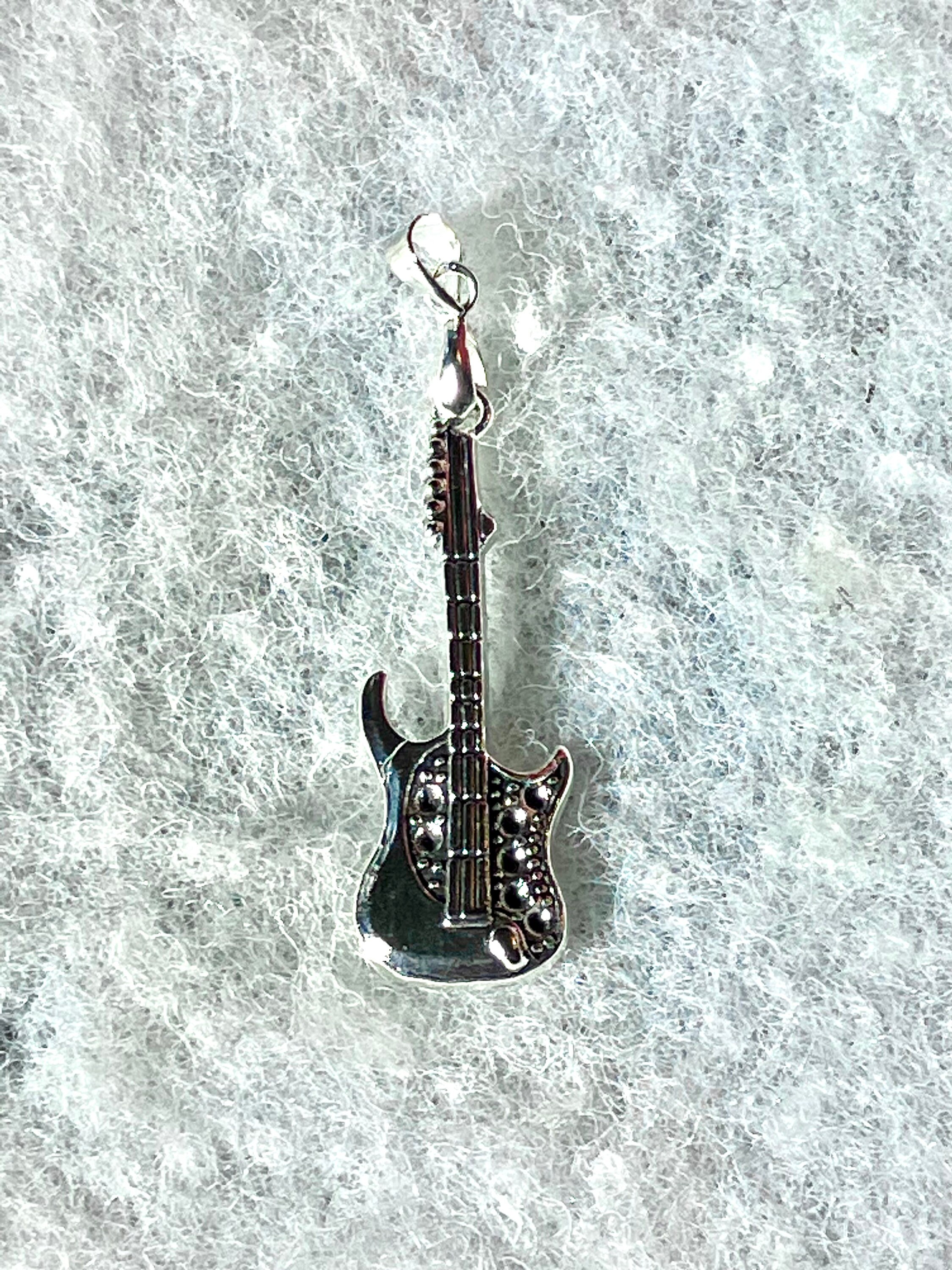 Silver Guitar Charm - Etsy Canada