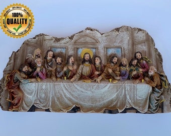 The Last Supper Statue, Wall Art, Home Decor with 3D effect, Handmade Statue, Polyresin Statue (17.5x9 in)
