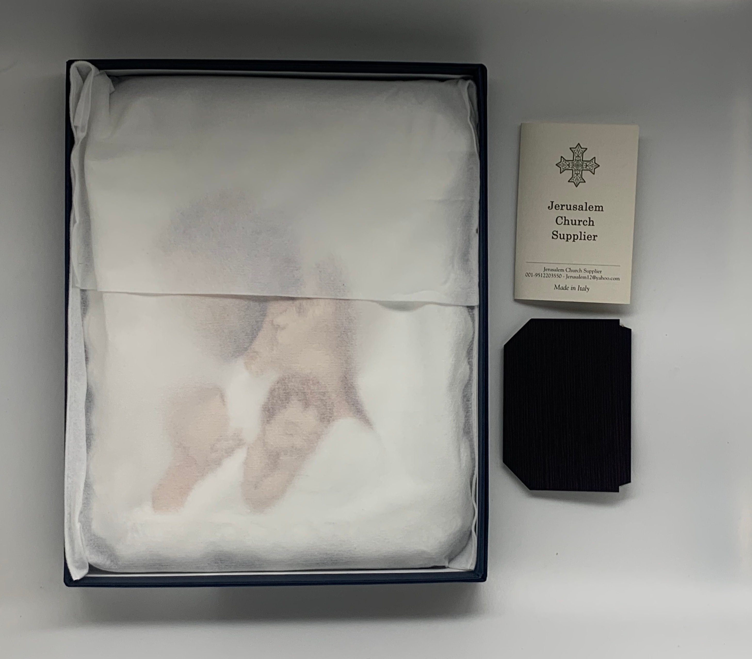 Holy Family Icon Silver Plated on Wood Stand in Gift Box (made in Italy ...