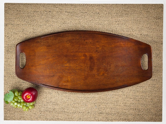 Large Dansk Gondola Serving Tray, Danish Mid Century Modern Solid