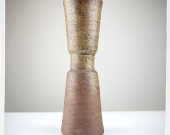 Vintage Studio Pottery Vase, Hand Signed Stoneware, Mid Century Wood-Fired Ceramic, Japandi Home Decor, West Coast Art Pottery