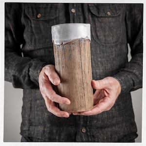 Studio de poterie vintage, vase en céramique fait main | Décoration MCM moderne milieu du siècle | Parfait pour les amateurs de décoration Wabi Sabi ou Japandi