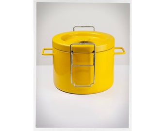 Vintage Michael Lax Copco Yellow Enamel Deep Fryer | 1970s Danish Design Cookware | MCM Kitchen Collectible Switzerland