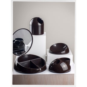 70s Plastic Italian Vanity Set, "ROBERTA" Line by Makio Hasiuke Design Made in Italy by Gedy, 70s Mod Design Retro 80s Space Age