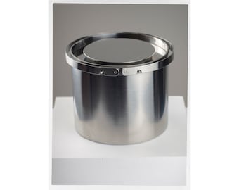 Arne Jacobsen Stelton Cylinda-Line Ice Bucket, 1967 Danish Modern Stainless Steel, Mid Century Scandinavian Design, Denmark