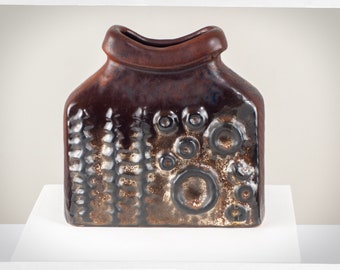 Vintage West German Pottery Vase | Carstens Tönnieshof Mooncrater Luxus | Textured Brutalist 1960s Dieter Peter Design