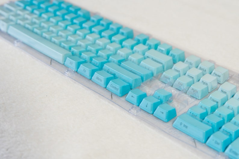 Rainbow Pastel Keyboard Caps Side Printed 104 Keyboard Caps Etsy