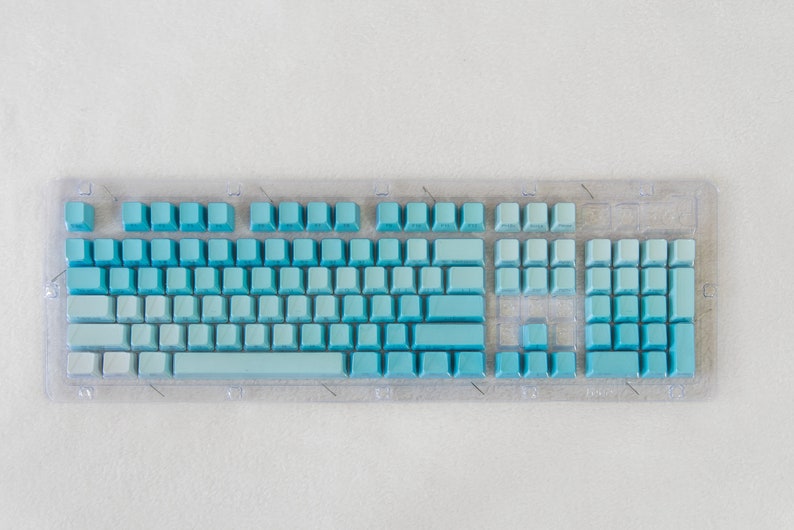 Pink Pastel Gradient Keyboard Caps Side Printed 104 Keycaps Etsy