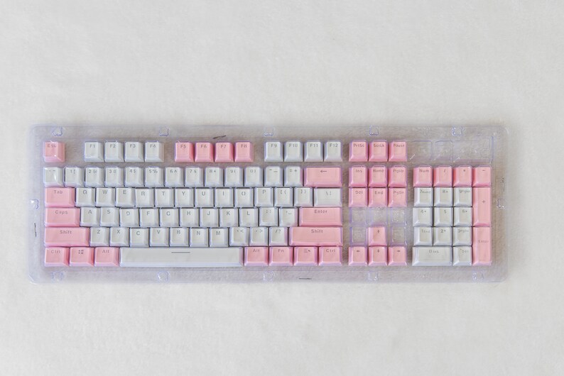 Pink Pastel Gradient Keyboard Caps Side Printed 104 Keycaps Etsy