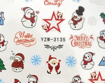 HOLOGRAPHIC STICKER CHRISTMAS STICKERS-XMAS TREES//SNOWMEN//SNOWMAN GLITTER