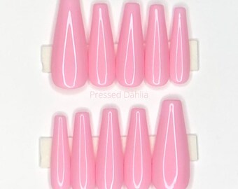 Baby pink press on nails, Baby pink nails, pink nails, light pink nails, pastel pink nails,sValentine’s Day nails,pink summer nails,press on