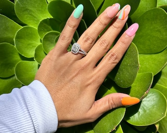 Flower press on nails, flower nails, pastel flower nails, cute spring nails, pastel French tip nails, spring nails,pastel nails,orange nails