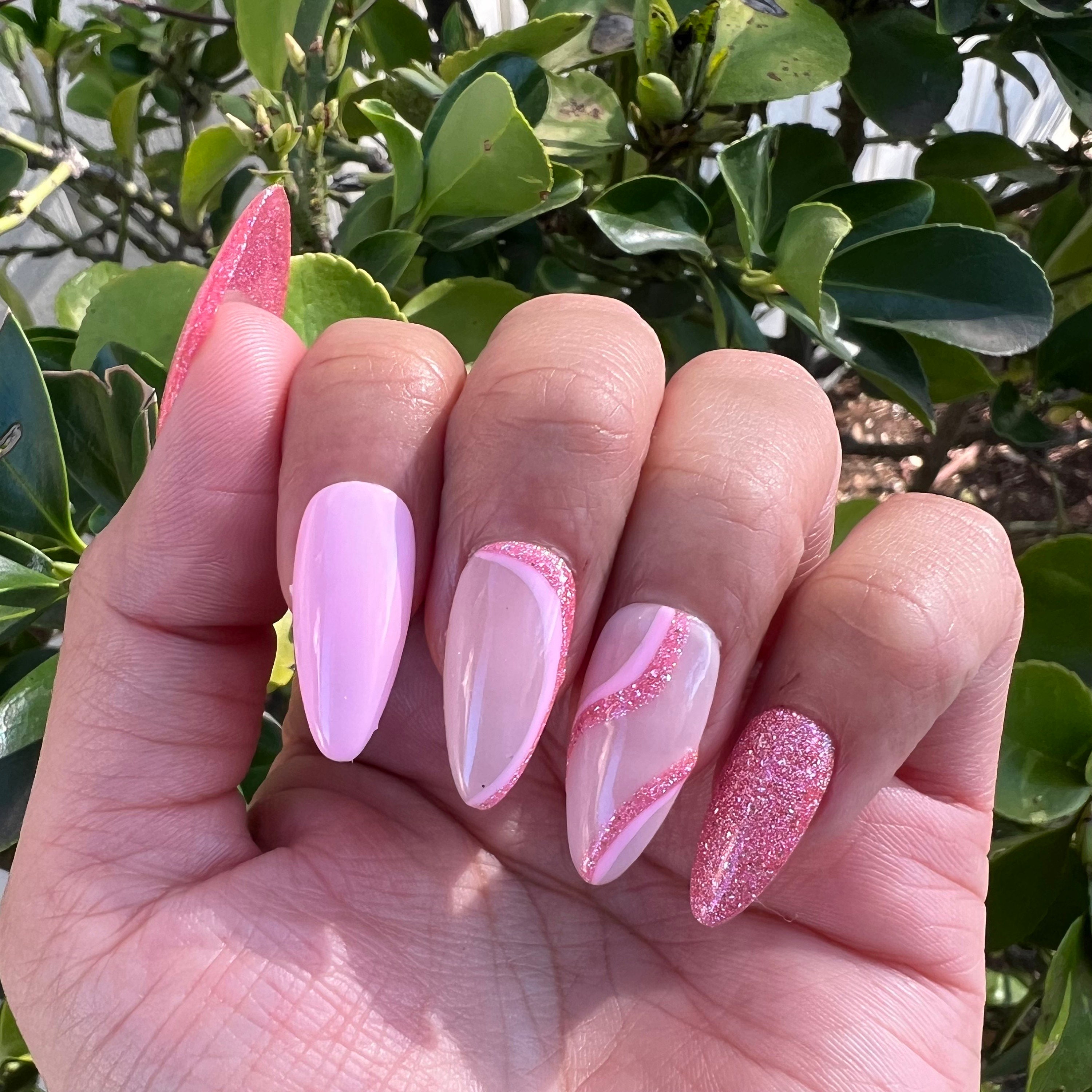 spring pink nails