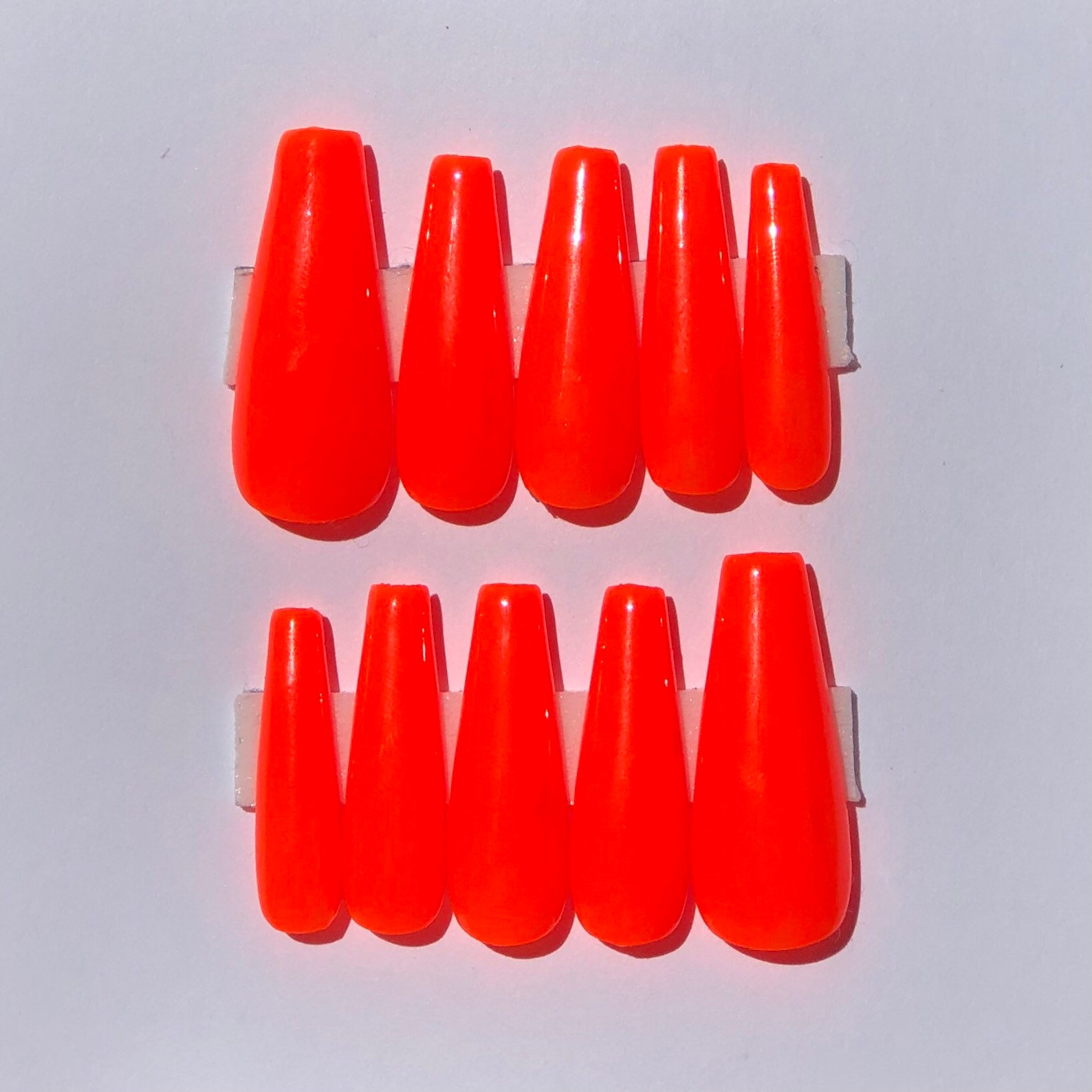 Bright Orange Press on Nails Neon Orange Nails Orange Etsy