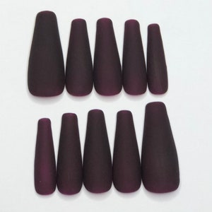 Dark burgundy press on nails,matte burgundy nails,long press on nails,burgundy press on nails,holiday nails,Christmas, dark burgundy nails