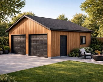 24x24 Two-Door Garage Plans: DIY Workshop or Home Office (PDF Download)