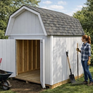 10x10 Barn Shed Plans: DIY Gambrel Roof with Loft (PDF Download)