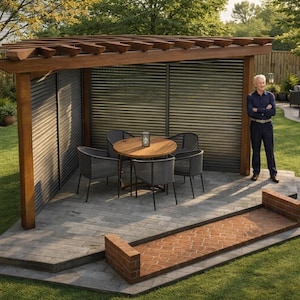 10x10 Corner Pergola DIY Plans - Triangle Design (PDF Download)