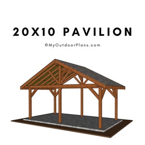 DIY 20x10 Gable Pavilion Plans - Pool Gazebo Plans - PDF Download