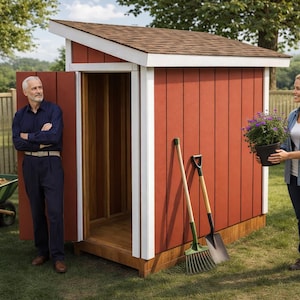 DIY 4x8 Lean to Garden Shed Plans - PDF Download