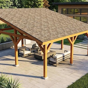 DIY 24x24 Lean to Pavilion Plans - PDF Digital Download