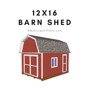 DIY 12x16 Barn Shed Plans - 12x16 Storage Gambrel Shed Plans - PDF Download